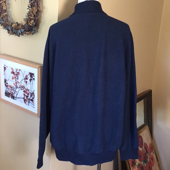 GAP for GOOD Size XL 1/3 Button Neck Polo Fisherman’s Weave Navy Cozy $129 NEW - Picture 4 of 8